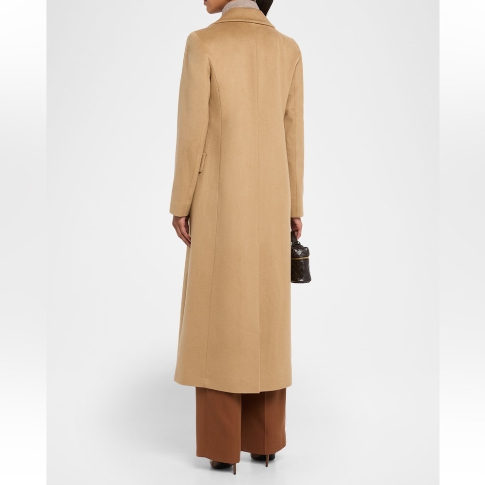 💫 FLEURETTE Mia Brown Camel Cashmere Classic Luxury Long Maxi Coat Trench Size 6 - Picture 7 of 12